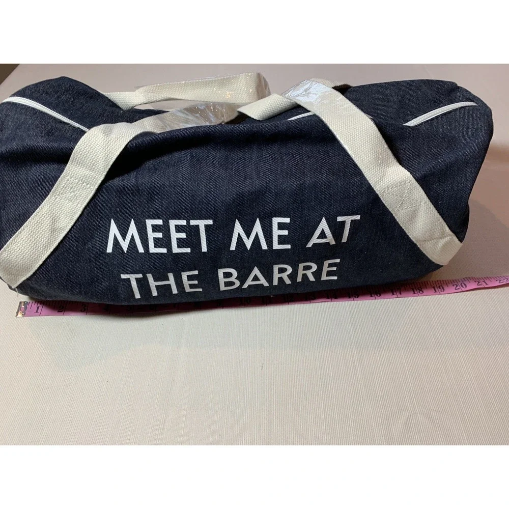 Meet Me At The Barre Gym Duffel Bag Jean Material
